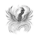 Phoenix, snake tattoo design idea
