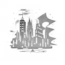 "Ghetto Fireman" with downtown skyline tattoo design idea