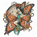 butterfly dancer tattoo design idea