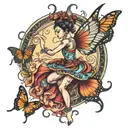 butterfly dancer tattoo design idea