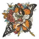 butterfly dancer tattoo design idea