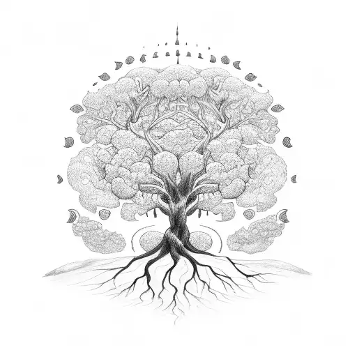 Tree of Life with 2 daughters  tattoo design idea