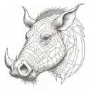warthog head tattoo design idea