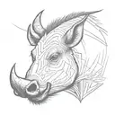 warthog head tattoo design idea