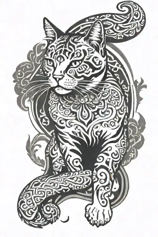 Nicaragua, Moscow, Cat grey tattoo tattoo design idea