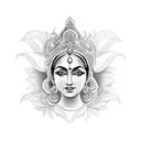 godess Kali flower tattoo design idea