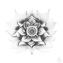 godess Kali flower tattoo design idea