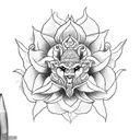 godess Kali flower tattoo design idea
