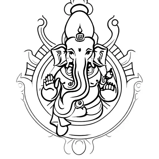 Hindu god, Ganesh, shiva, and krishna in one tattoo design idea