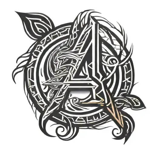 avengers logo tattoo design idea