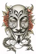 v for vendetta mask tattoo design idea