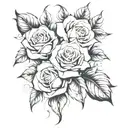 roses bio mechanical tattoo design idea