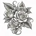roses bio mechanical tattoo design idea