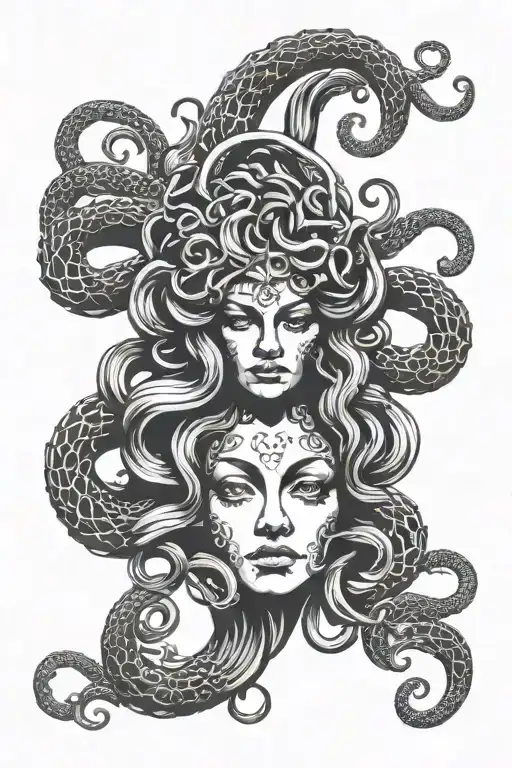 occult medusa gothic inspired tattoo tattoo design idea