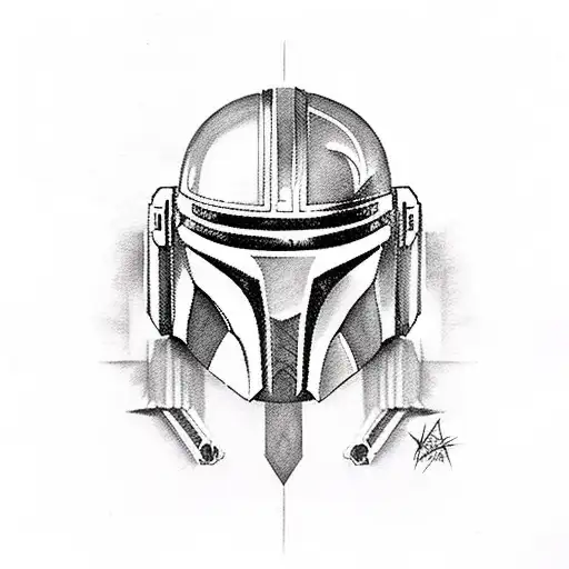 Mandalorian Symbol with daughters names and this is the way in text tattoo design idea