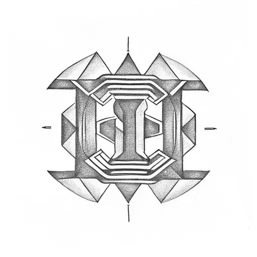 letter E with crown  tattoo design idea