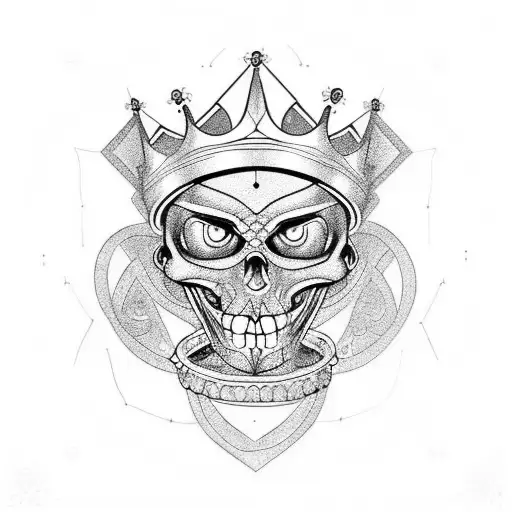 E with crown  tattoo design idea