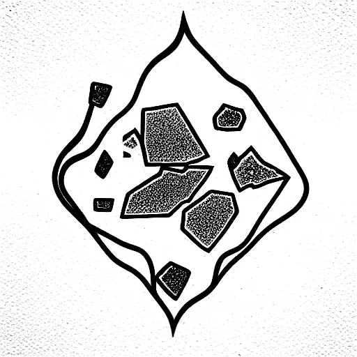 scattered broken glass pieces no full object tattoo design idea