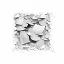 scattered in mid air few broken glass chunks no object tattoo design idea