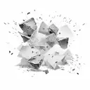 scattered in mid air few broken glass chunks no object tattoo design idea