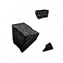 scattered in mid air broken glass chunks no object tattoo design idea