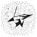 scattered in mid air broken glass chunks no object tattoo design idea