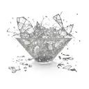 scattered broken glass pieces no object tattoo design idea