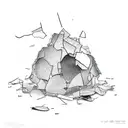 scattered broken glass pieces no object tattoo design idea