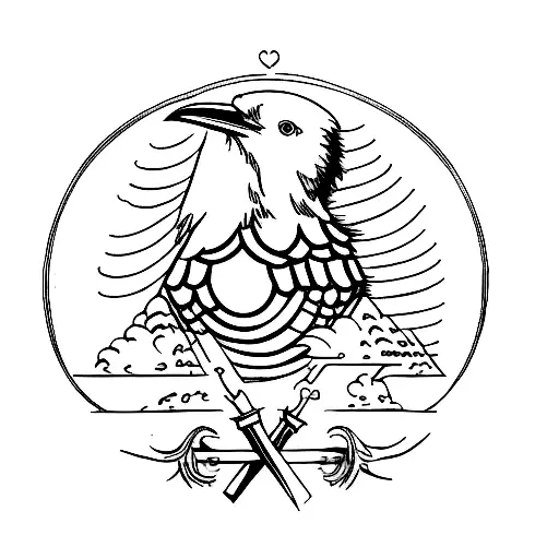 blacksmith anvil and raven tattoo design idea