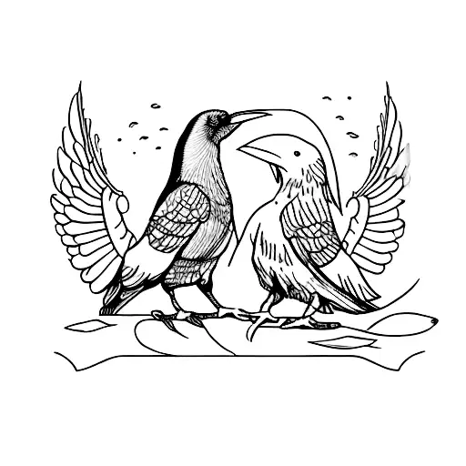 blacksmith anvil and raven tattoo design idea