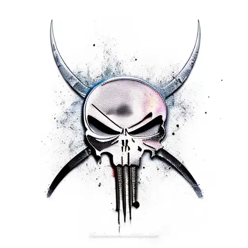 punisher skull  tattoo design idea
