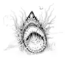 sea scary creatures tattoo design idea