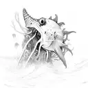 sea scary creatures tattoo design idea