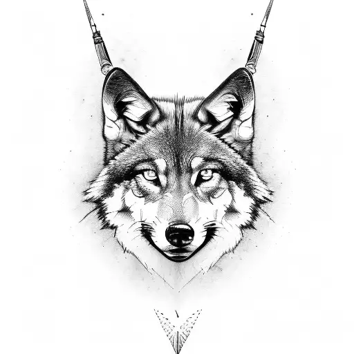motorcycle rider wolf tattoo design idea