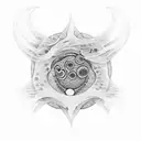 Spore Print with eternal koi fish tattoo design idea