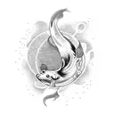 Spore Print with eternal koi fish tattoo design idea