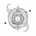 Spore Print with eternal koi fish tattoo design idea