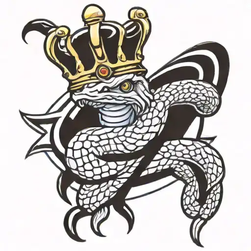 king cobra snake and crown  tattoo design idea