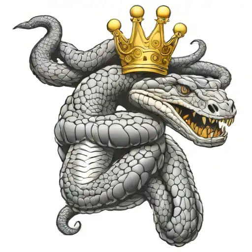 king cobra snake and crown  tattoo design idea