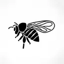 honey bee rose lavender  tattoo design idea