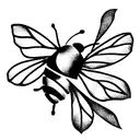 honey bee rose lavender  tattoo design idea