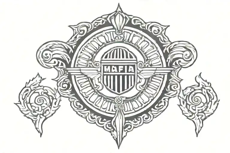 mafia symbol incorporated tattoo design idea