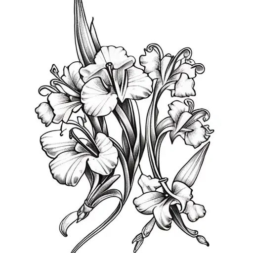 Unleashing the Warrior Within: The Symbolism of Gladiolus Tattoos: 63  Designs - inktat2.com