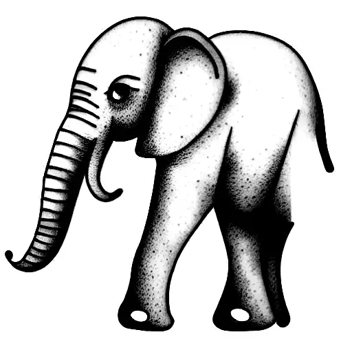 4 elephants and a moon tattoo design idea
