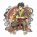 anime character with name zuko  tattoo design idea