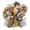 anime character with name zuko  tattoo design idea