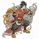 anime character with name zuko  tattoo design idea