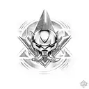 motorhead logo with cat head tattoo design idea