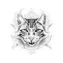 motorhead logo with cat head tattoo design idea