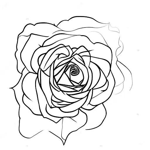 1 dark rose & 1 light rose together with stem tattoo design idea